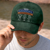 Personalized Vintage Washed Denim Baseball Cap – Father’s Day Gift For Grandpa, Dad – Built Strong By Dad