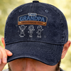 Personalized Vintage Washed Denim Baseball Cap – Father’s Day Gift For Grandpa, Dad – Built Strong By Dad