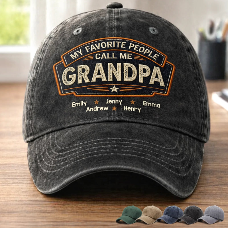 Personalized Vintage Washed Denim Baseball Cap – Father’s Day Gift For Dad – Everyday Hero Called Dad