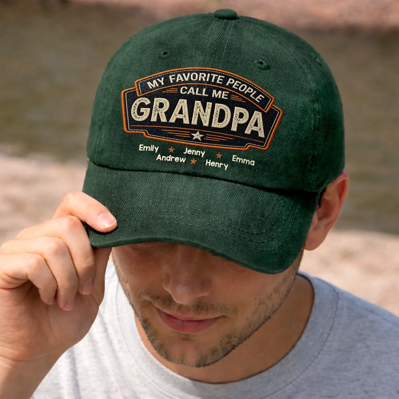 Personalized Vintage Washed Denim Baseball Cap – Father’s Day Gift For Dad – Everyday Hero Called Dad