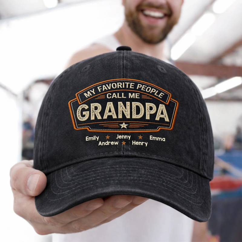 Personalized Vintage Washed Denim Baseball Cap – Father’s Day Gift For Dad – Everyday Hero Called Dad