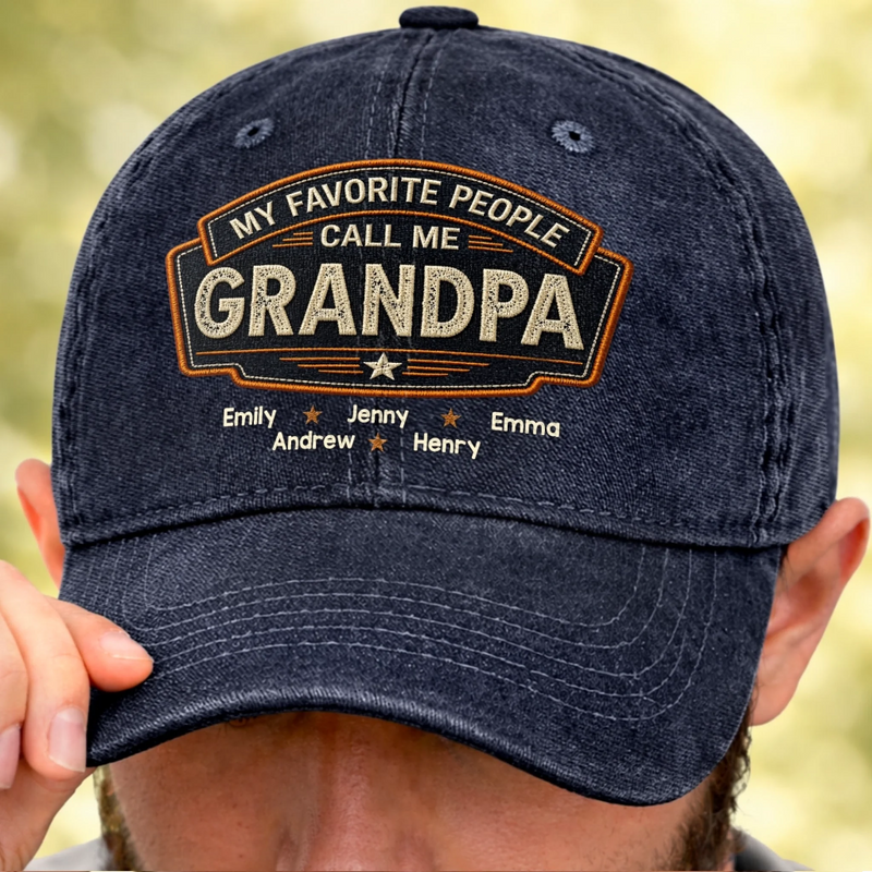 Personalized Vintage Washed Denim Baseball Cap – Father’s Day Gift For Dad – Everyday Hero Called Dad