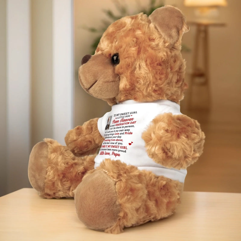 Personalized Photo Teddy Bear Plush – Meaningful Memorial or Graduation Gift – A Gentle Hug From Heaven