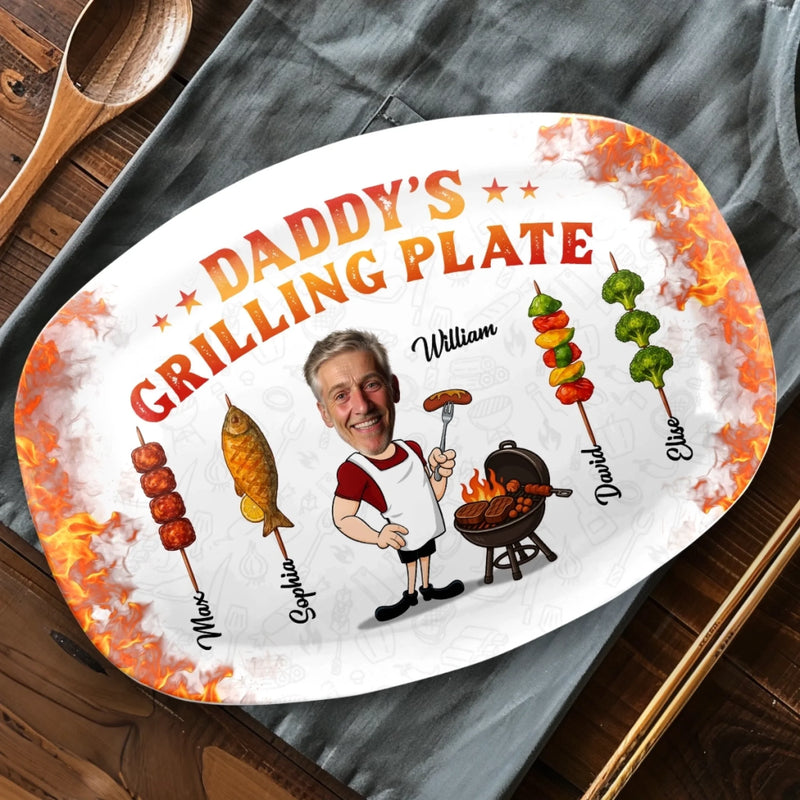 Personalized Platter – Father's Day Gifts For Dad, Grandpa – Dad In His Grilling Plate
