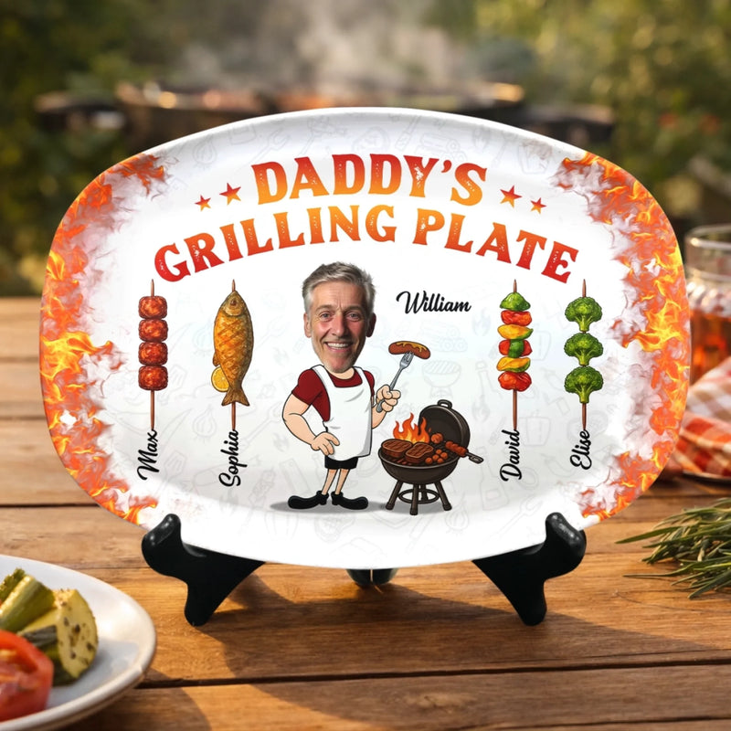 Personalized Platter – Father's Day Gifts For Dad, Grandpa – Dad In His Grilling Plate
