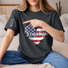 Personalized Unisex T-Shirt With Design On Sleeve  – Mother's Day Gift For Grandma, Mom – Our Best Gigi Ever