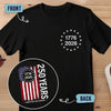 Personalized America 250th Anniversary – Back And Front Printed Unisex T-shirt – Gifts For Men, Women – Sparkling Flag, Freedom Forever