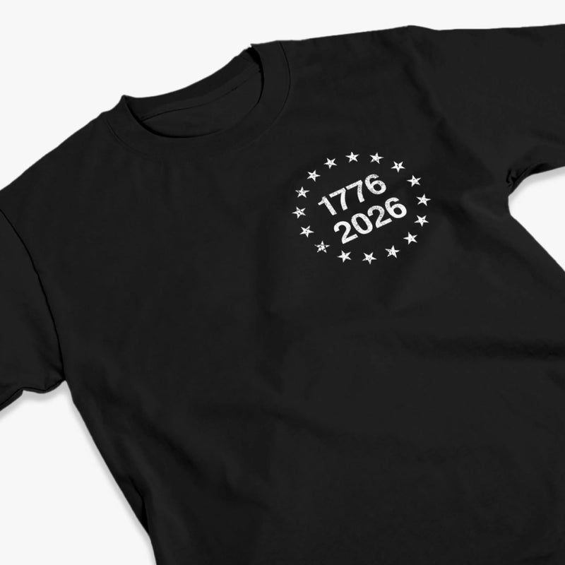 Personalized America 250th Anniversary – Back And Front Printed Unisex T-shirt – Gifts For Men, Women – Sparkling Flag, Freedom Forever