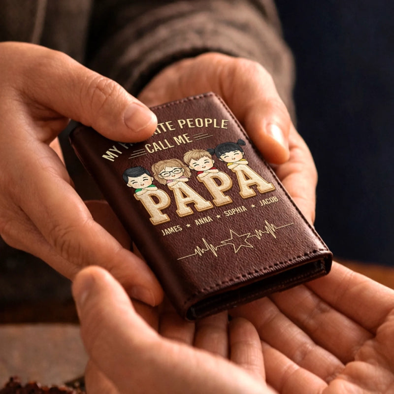 Personalized Pop-Up Leather Wallet – Father's Day Gifts For Dad, Grandpa – The Man, The Myth, The Dad