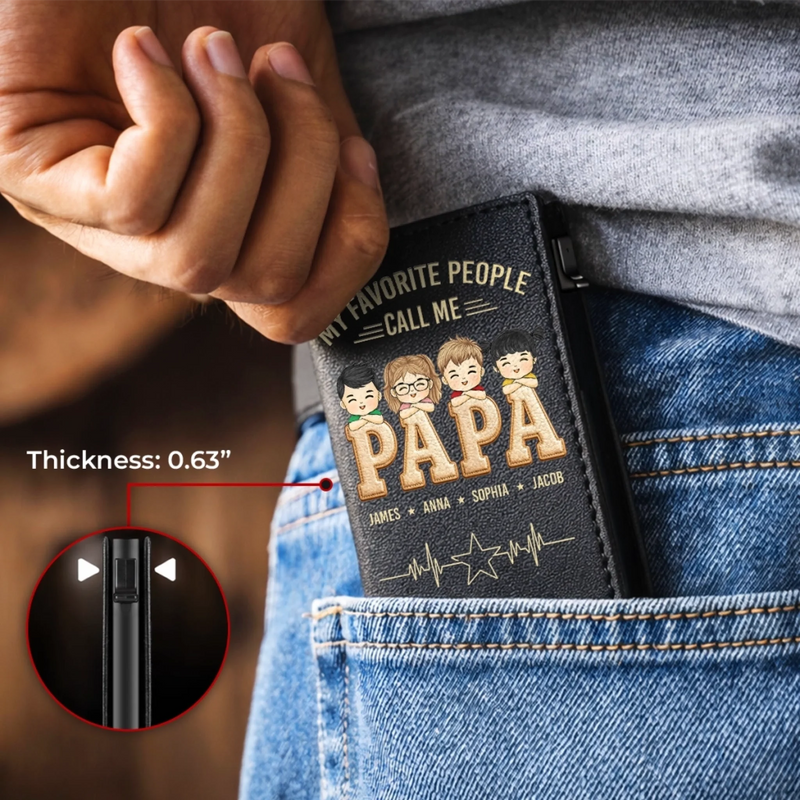 Personalized Pop-Up Leather Wallet – Father's Day Gifts For Dad, Grandpa – The Man, The Myth, The Dad
