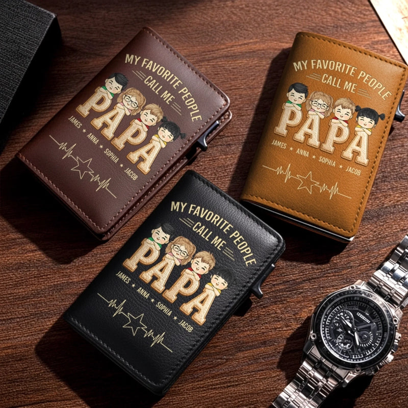 Personalized Pop-Up Leather Wallet – Father's Day Gifts For Dad, Grandpa – The Man, The Myth, The Dad