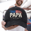 Personalized Vintage Washed Denim Baseball Cap – Father’s Day Gift For Grandpa, Dad – Grandpa Vintage Vibes