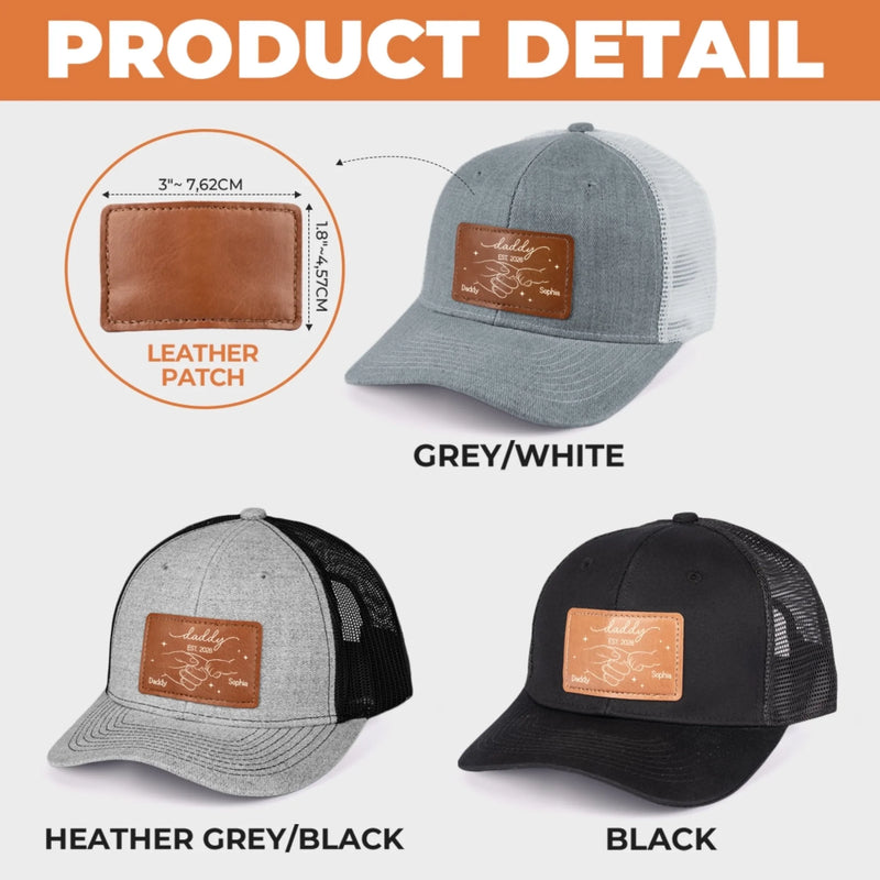 Personalized Leather Patch Hat – Father's Day Gifts For New Dad, Grandpa – Legendary Daddy Vibe