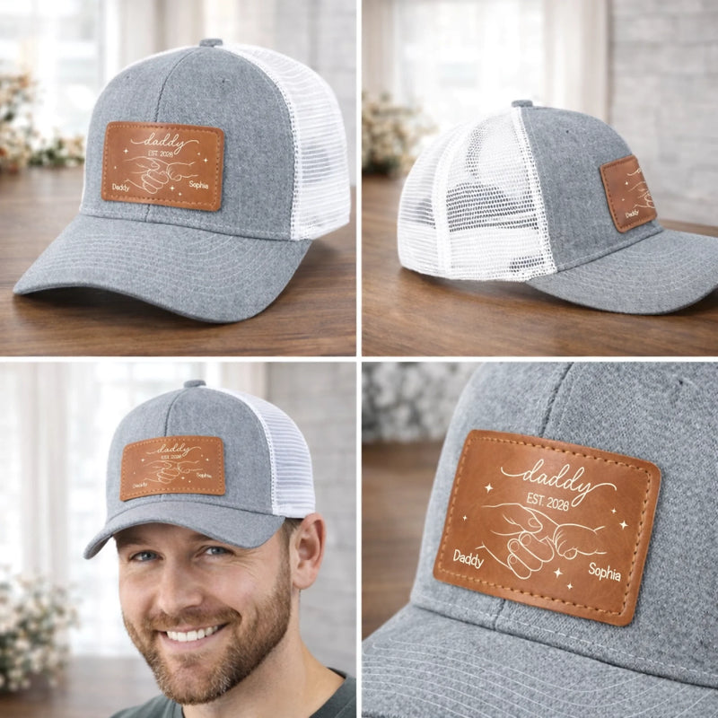 Personalized Leather Patch Hat – Father's Day Gifts For New Dad, Grandpa – Legendary Daddy Vibe