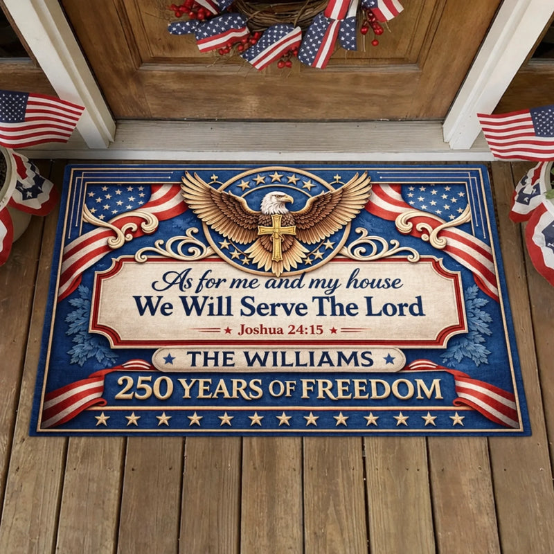 Personalized America 250th Anniversary Doormat – Gifts For Family – Stars Shine In Freedom Forever