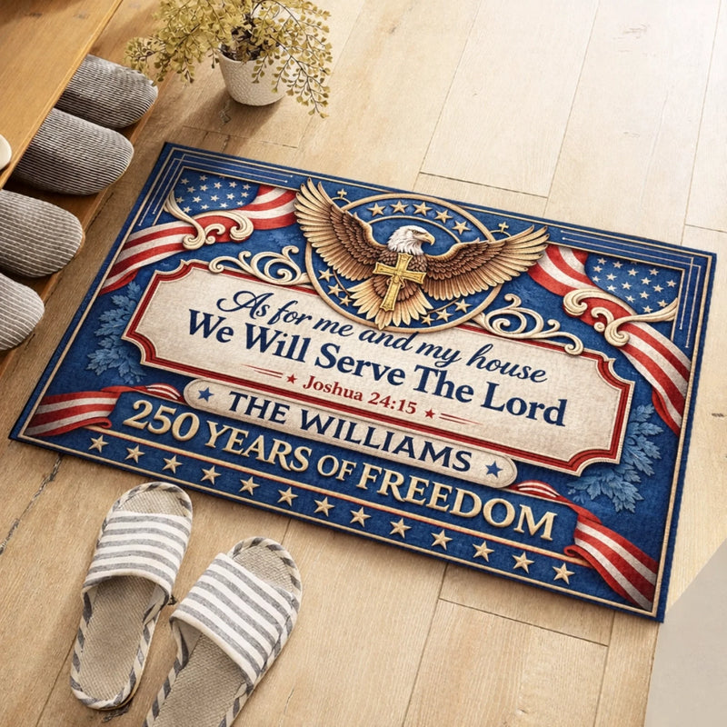 Personalized America 250th Anniversary Doormat – Gifts For Family – Stars Shine In Freedom Forever