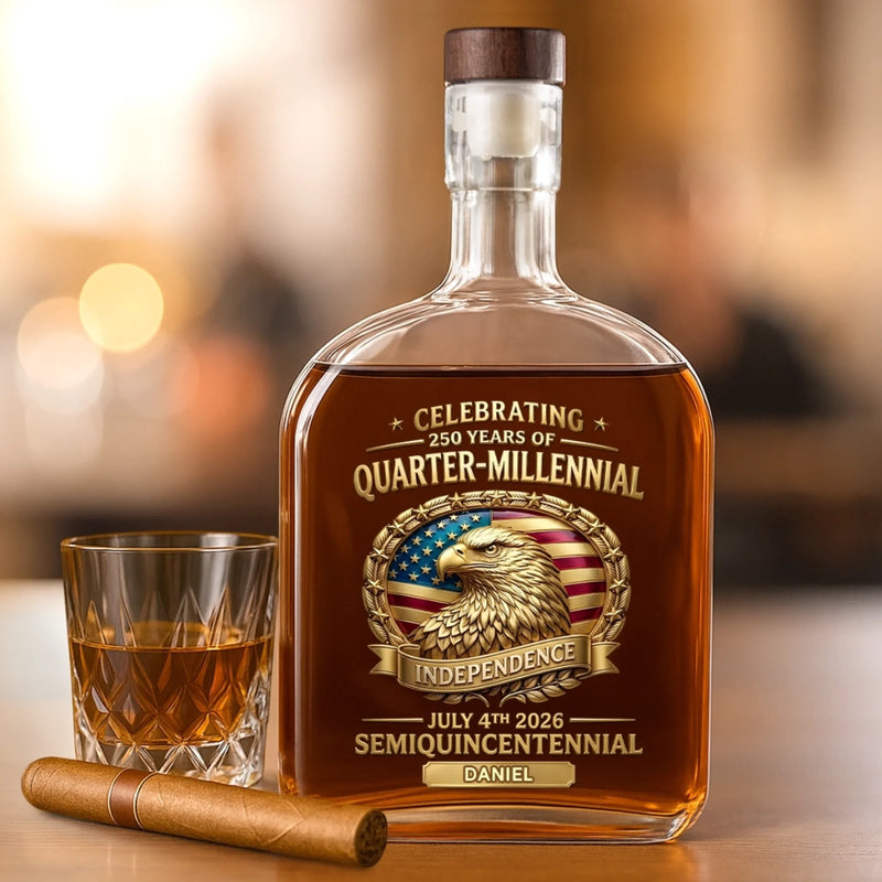 Personalized America 250th Anniversary – Liquor Decanter – Gifts For Women, Men – Proud Hearts Stand Tall