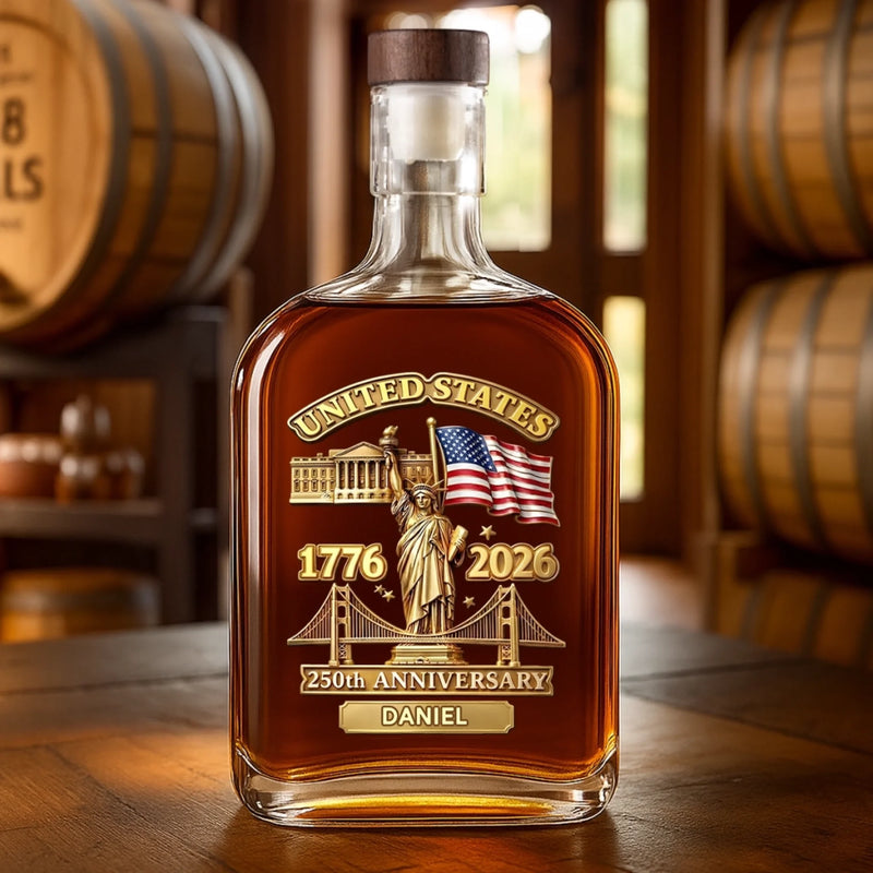 Personalized America 250th Anniversary – Liquor Decanter – Gifts For Women, Men – Honor The Brave Spirit