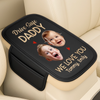 Personalized Photo Leather Car Armrest Cushion Pad – Father's Day Gifts For Dad, Grandpa – Dad Makes Life Better