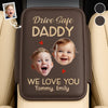 Personalized Photo Leather Car Armrest Cushion Pad – Father's Day Gifts For Dad, Grandpa – Dad Makes Life Better