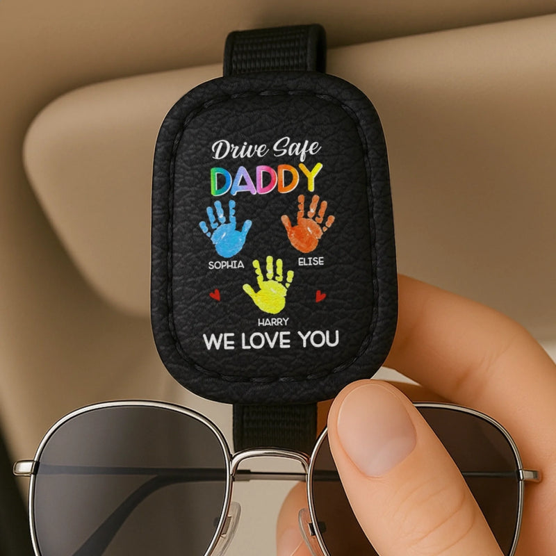 Personalized Leather Car Visor – Father's Day Gifts For Dad, Grandpa – Safe Miles, Happy Trails