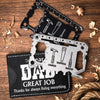 Personalized Multi Tool Card With Leather Case – Father's Day Gifts For Dad, Grandpa – My Everyday Hero