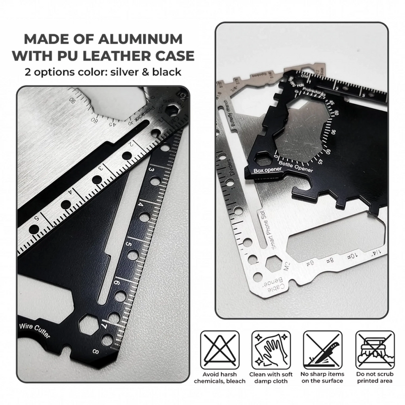 Personalized Multi Tool Card With Leather Case – Father's Day Gifts For Dad, Grandpa – My Everyday Hero