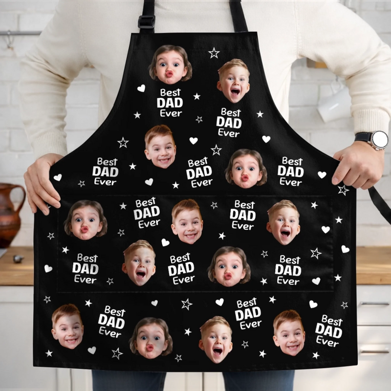 Personalized Photo Apron With Pocket – Father's Day Gifts For Dad, Grandpa – Loved By Many Hearts
