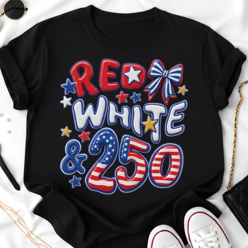 Personalized America 250th Anniversary – Unisex T-shirt, Hoodie – Gifts For Men And Women – Red White Blue Glitter Style