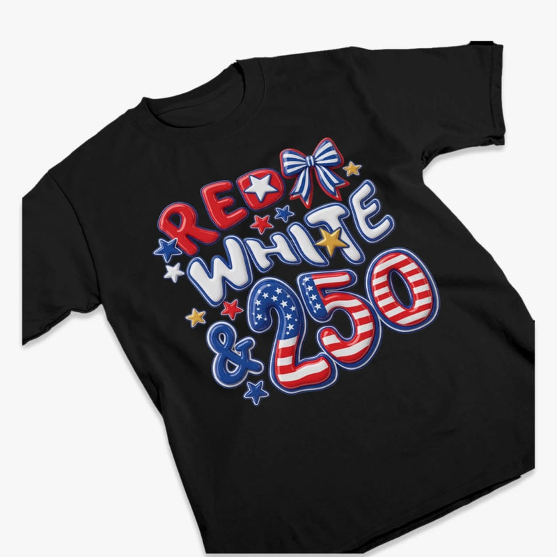 Personalized America 250th Anniversary – Unisex T-shirt, Hoodie – Gifts For Men And Women – Red White Blue Glitter Style