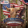 Personalized America 250th Anniversary Wood Sign – Gifts For Family – God Bless America Forever