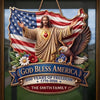 Personalized America 250th Anniversary Wood Sign – Gifts For Family – God Bless America Forever