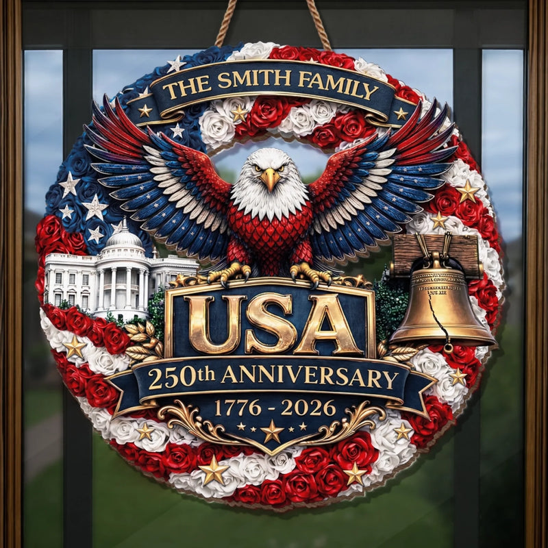 Personalized America 250th Anniversary Wood Sign – Gifts For Family – Legacy Of Brave Souls