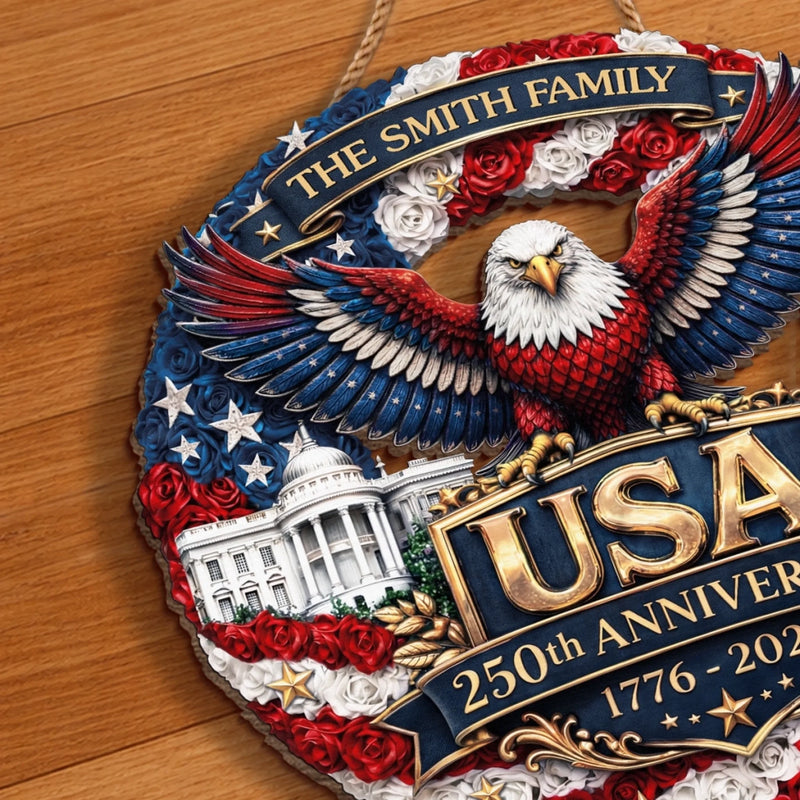Personalized America 250th Anniversary Wood Sign – Gifts For Family – Legacy Of Brave Souls