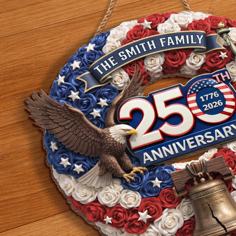 Personalized America 250th Anniversary Wood Sign – Gifts For Family – Unity Makes Us Strong