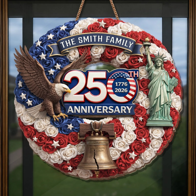 Personalized America 250th Anniversary Wood Sign – Gifts For Family – Unity Makes Us Strong