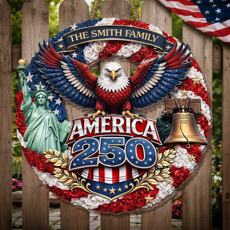 Personalized America 250th Anniversary Wood Sign – Gifts For Family – Honor The Spirit Within