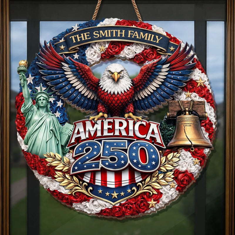 Personalized America 250th Anniversary Wood Sign – Gifts For Family – Honor The Spirit Within
