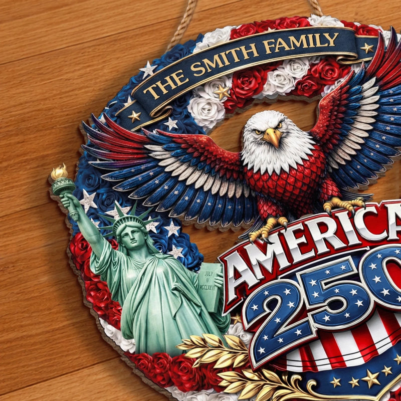 Personalized America 250th Anniversary Wood Sign – Gifts For Family – Honor The Spirit Within