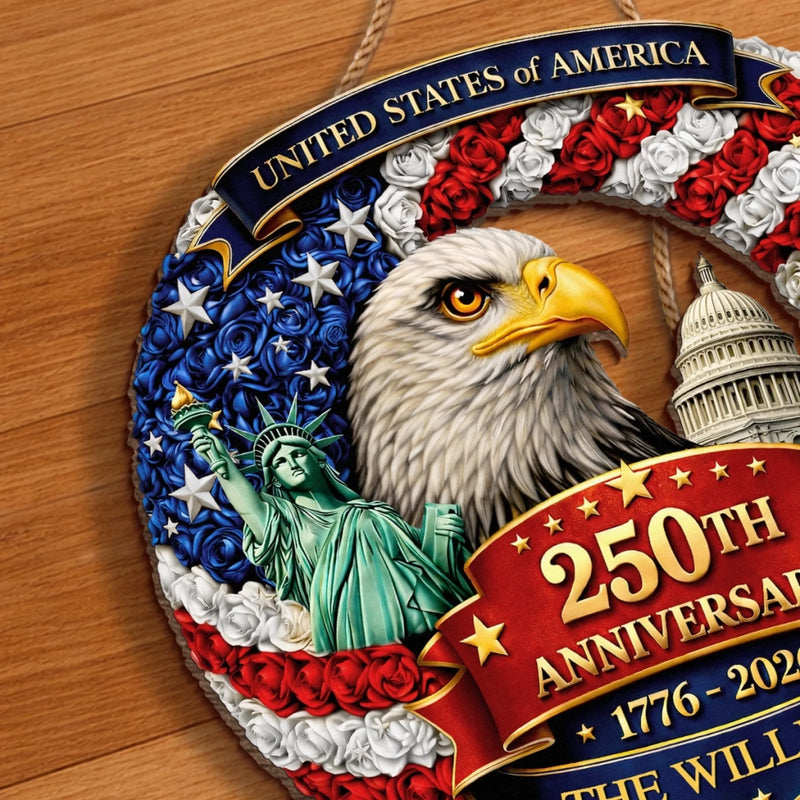 Personalized America 250th Anniversary Wood Sign – Gifts For Family – Freedom Looks Good On Us