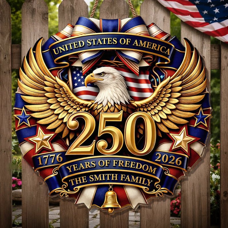 Personalized America 250th Anniversary Wood Sign – Gifts For Family – Family And The American Dream