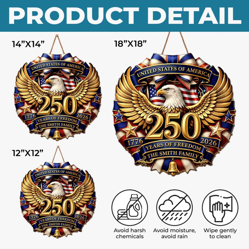 Personalized America 250th Anniversary Wood Sign – Gifts For Family – Family And The American Dream