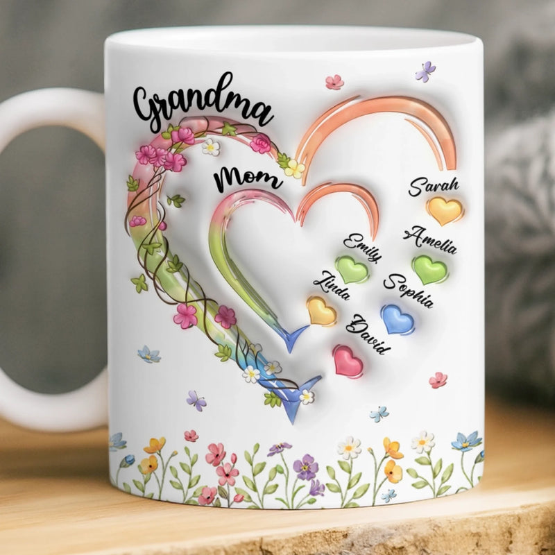 Personalized Mug – Gifts For Grandma, Mom – Made Of Memories, Filled With Love