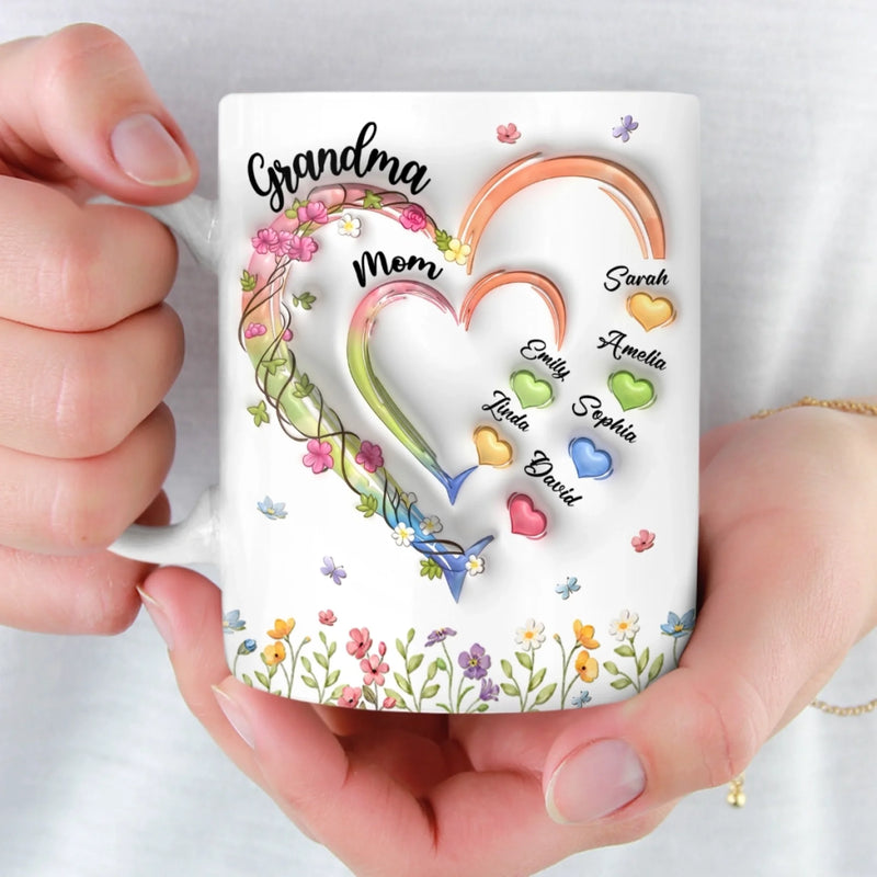 Personalized Mug – Gifts For Grandma, Mom – Made Of Memories, Filled With Love