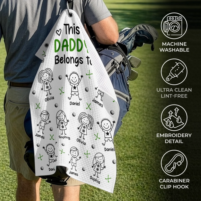 Personalized Golf Towel – Father's Day Birthday Golf Gifts For Dad – Life Is Better On The Green