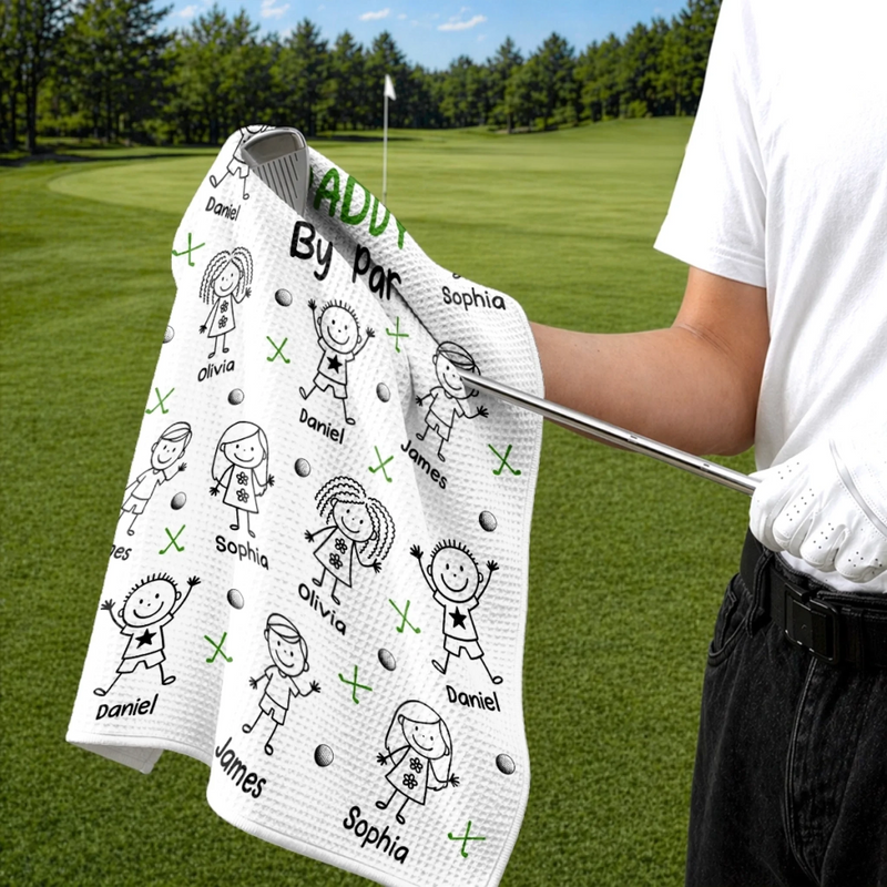 Personalized Golf Towel – Father's Day Birthday Golf Gifts For Dad – Life Is Better On The Green