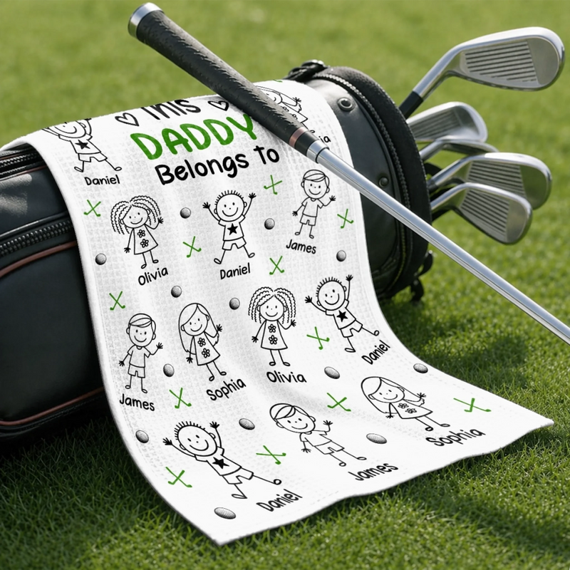 Personalized Golf Towel – Father's Day Birthday Golf Gifts For Dad – Life Is Better On The Green