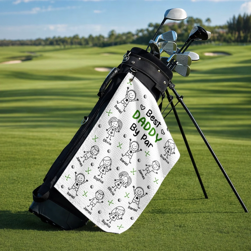 Personalized Golf Towel – Father's Day Birthday Golf Gifts For Dad – Life Is Better On The Green
