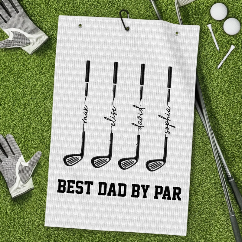 Personalized Golf Towel – Father's Day Birthday Golf Gifts For Dad – Swing, Smile, Repeat