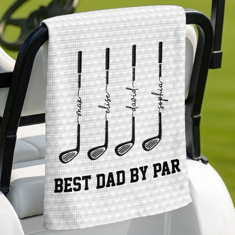 Personalized Golf Towel – Father's Day Birthday Golf Gifts For Dad – Swing, Smile, Repeat